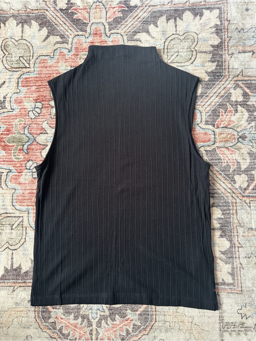 NWOT Madewell Mock Neck Ribbed Sleeveless Top in Black - Size M